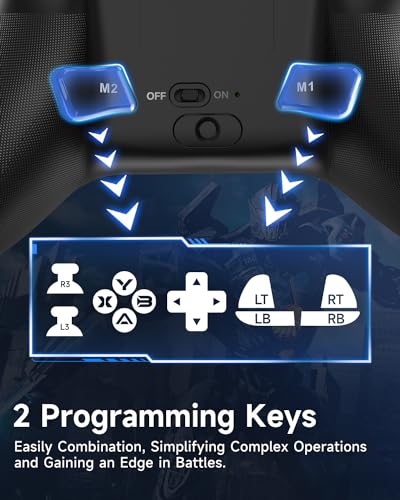 EasySMX X15 PC Controller - Enhanced Wireless Bluetooth Controller with Hall Joysticks/Hall Triggers/RGB Lighting - No Stick Drift, No Dead Zone - Work for Windows PC, Android, Steam and Switch - color: 카본 블랙.