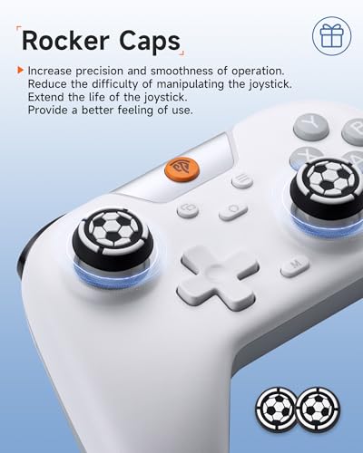 EasySMX 2.4G Wireless Bluetooth Controller for PC/Steam/Switch with Hall Triggers, Hall Joysticks and RGB Light- Upgraded PC Controller Compatible with Black Myth: Wukong, Multi-Platform Support - color: grey white