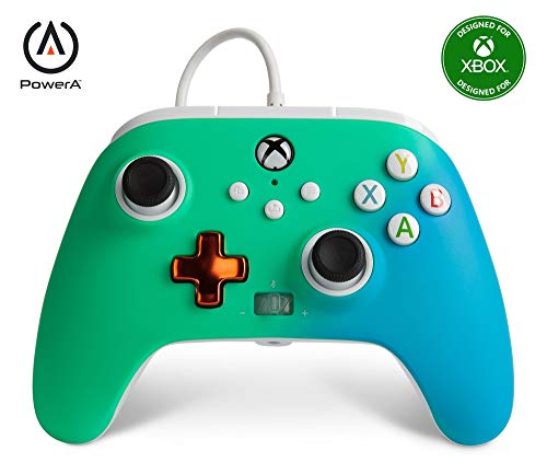 PowerA Enhanced Wired Controller for Xbox Series X|S - Seafoam Fade, gamepad, wired video game controller, gaming controller, Xbox Series X|S, Officially Licensed for Xbox - color: Seafoam Fade