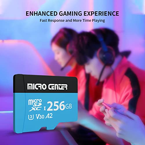 INLAND Micro Center Performance 256GB microSDXC Card, A2 Micro SD Card, UHS-I C10 U3 V30 A2 4K UHD Video Flash Memory Card with Adapter for Smartphones, Tablets, Drones and Action Cameras - size: U3 A2 - 256GB