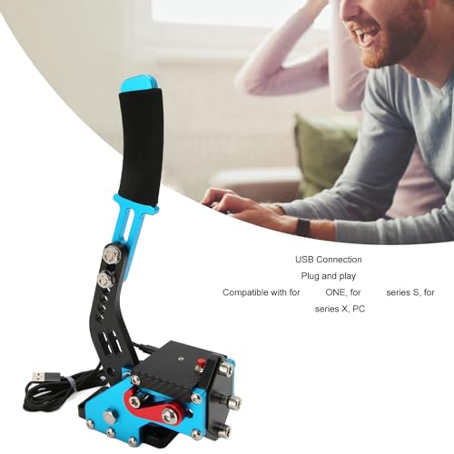 GOWENIC USB Handbrake, Sim Racing Game Hand Brake 64 Bit 2 in 1 Handbrake for ONE, Series S X PC with G920, for, iRacing Setup Use (Blue) - color: Blue