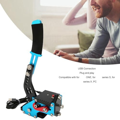 GOWENIC USB Handbrake, Sim Racing Game Hand Brake 64 Bit 2 in 1 Handbrake for ONE, Series S X PC with G920, for, iRacing Setup Use (Blue) - color: Blue