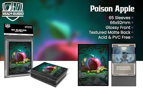 100% Hand-Drawn (Poison Apple) 65 ct Textured Matte TCG/MTG Art Card Sleeves by Realm Guard - style: Poison Apple