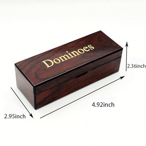 Double Six Dominoes Set with Wooden Storage Box, 28 Piece Travel Game | Double Six Domino Set Classic Family Board Game Portable Game Night Accessory Party And Travel Entertainment