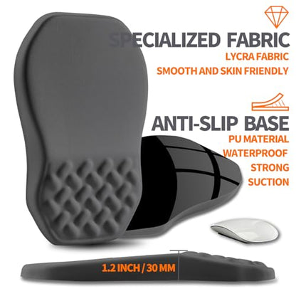 Ergonomic Slope Mouse Pad Wrist Support, Wrist Rest Mousepad for Carpal Tunnel Pain Relief with Massage Bulge and Slow Rebound Memory Foam (12x8 inch, Dark Gray) - color: Am003-dark Gray