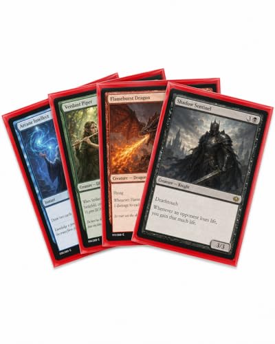 Ultra PRO - 200ct Red PRO-Gloss Standard Card Sleeve Deck Protector, Protect & Store Collectible, Sport, MTG, D&D Cards - color: 200ct Gloss Red