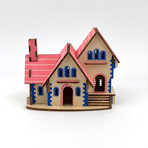 3D Puzzles for Adults, Log Cabin DIY Wooden House Model Kits for Adults to Build, Country Cottage Building Model, 3D Jigsaw Brain Teaser Puzzle, Dollhouse (FHSDFG)