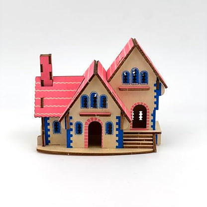3D Puzzles for Adults, Log Cabin DIY Wooden House Model Kits for Adults to Build, Country Cottage Building Model, 3D Jigsaw Brain Teaser Puzzle, Dollhouse (FHSDFG)