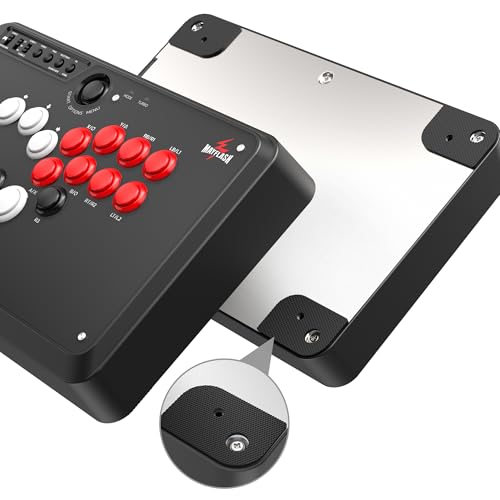 MAYFLASH F500 FLAT Elite Fight Stick All Button Arcade Leverless Controller with Sanwa OBSF buttons for PS4, PC, Xbox Series S/X, Switch/Switch 2, Steam Deck, macOS, Android, Raspberry Pi and more