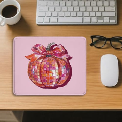 Pink Pumpkin Disco Halloween Mouse Pad for Desk 9.5x7.9 Inch - color: Disco