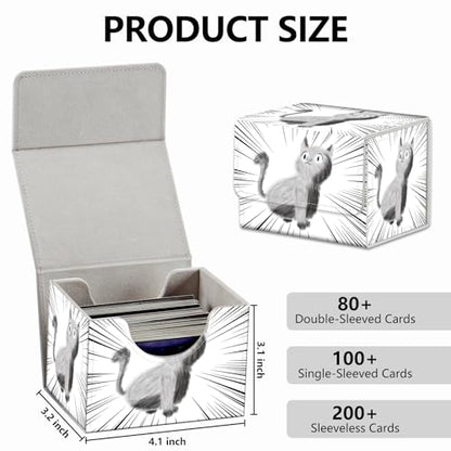 Strong Magnet Card Case Deck Box Mtg Card Box Playing Card Box Deck Boxs Tcg Up to 200 Cards Creative Pattern Trading Card Storage Box for Collectible Card Games for TCG, Cute Cats Seamless Funny Pets - color: Cute Cats Seamless Funny Pets