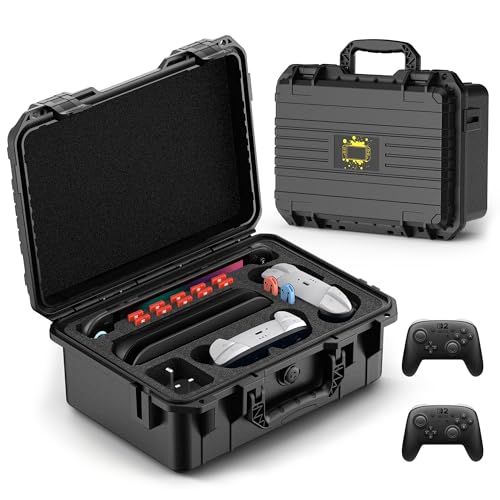 DEVASO Carrying Case for Nintendo Switch 2 (2025), Hard Shell Waterproof Travel Case with Soft Lining, Fits Switch 2 Console, 2 Pro Controllers, Dock & Accessories, Home Storage & Outdoor Travel