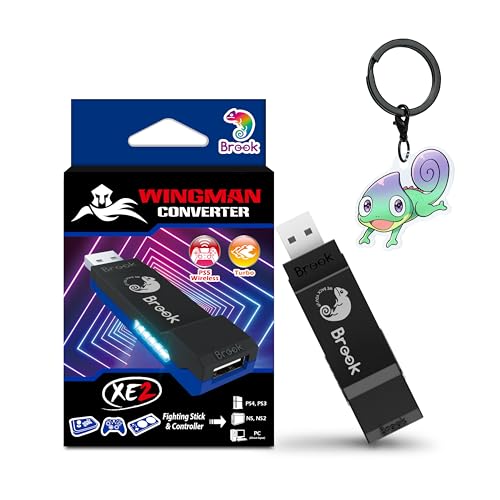 Brook Wingman XE2 Wireless Controller Adapter [Exclusive Version] 2-in 1 Converter for PS5, PS4, Xbox Series, NS, NS 2 & PC Supports Turbo, Remap, Lag-Free Play Includes Keychain