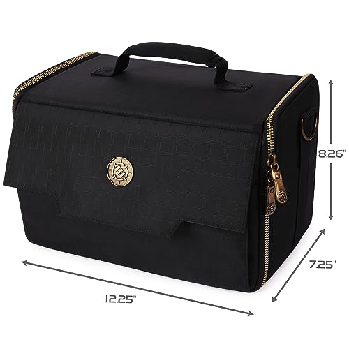 ENHANCE Miniature Figure Satchel - Compact Storage & Carrying Case for DnD Miniatures with Strap, 3 Foam Trays (2 Pre-Cut and 1 Pick & Pluck Tray) - Fits 20mm to 25mm Figures (Small - Standard Base) - size: Small (32 Slots), style: Standard Base Minis