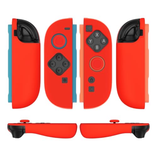 TNP JoyCon Cover for Nintendo Switch 2, Silicone Controller Case, Red | 2-Piece Anti-Slip Skin Set for Left and Right Joy-Con 2 Controllers with Matching Thumb Grip Caps; Controllers Not Included - color: Red