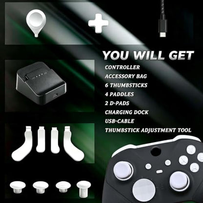 DIY Customized Model 1797 Elite Series 2 Controller-Magic Sound Snow | Compatible with Xbox Elite Series 2,With 3.5mm Audio Jack,Compatible for Xbox One,Xbox Series X/S,With Accessory Bag - color: Magic Sound Snow