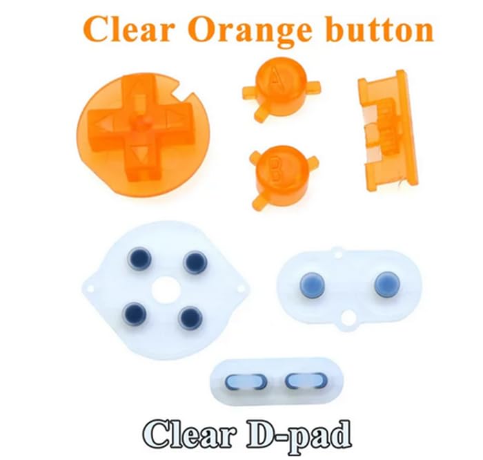 Silicone Rubber Conductive Button Pad with A B Power ON Off Buttons for Gameboy Color GBC (H) - color: H