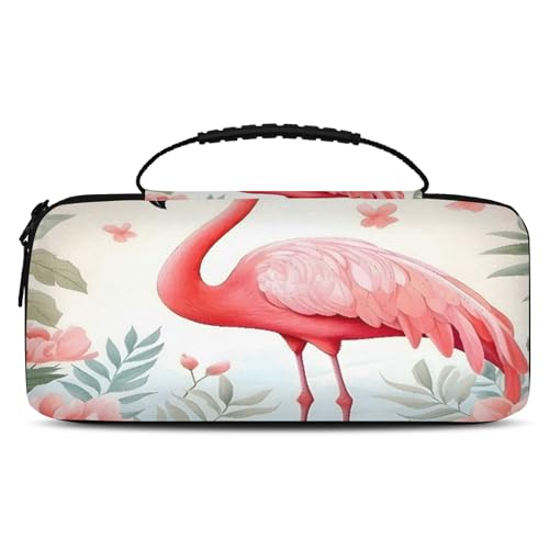 Adornori Flamingo Carry Case Compatible with Nintendo Switch 2, with 20 Games Cartridges, Portable Travel Carrying Case Pouch for Accessories & Game Cards - color: Multicolor 12