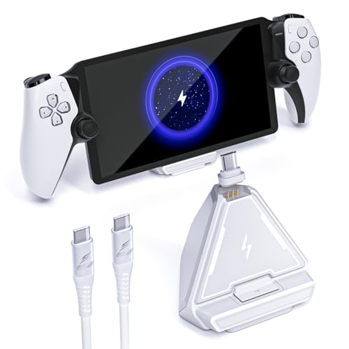 Charging Station Dock for PS Portal Remote Player Console, White | Compact Charger Stand, with Type-C Cable, Fast Stable Charging, Display Desktop Holder, Accessories for PS Portal Console - color: White