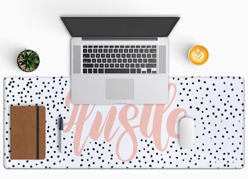 Hustle Gaming Mouse Pad, Extended Large Mouse Mat Desk Pad, Big Computer Keyboard Desk Pad, Stitched Edges Mousepad, 3mm Thick Long Non-Slip Rubber Base Mice Pad, 31.5 X 11.8 Inch - color: Hustle