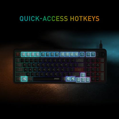 msi Forge GK110 US - Membrane Keyboard, RGB, Ergonomic, Anti-GHOSTING, Angle-Adjustable (Black)