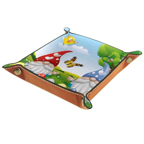 Easter Gnomes Eggs Butterfly Dice Tray PU Leather Dice Rolling Tray Folding Dice Holder for Dice Games, Like RPG, DND and Other Table Games - color: Multi 9