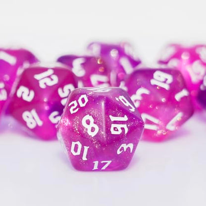 10PCs D20 Polyhedral Dice Set 22mm for DND RPG MTG Dungeons and Dragons Dice (Pink) - color: Pink