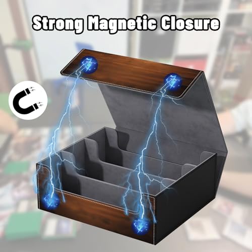 DEGDFSGR Card Game Storage Box for TCG MTG Commander Deck Box MTG Card Box Organizer Trading Card Case Magnetic Closure Creative Pattern Up to 2400 Cards, Black Cat Bookshelf Library - color: Black Cat Bookshelf Library