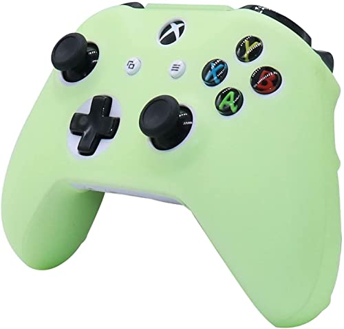 Controller Skins Silicone Grip Glow in The Dark Protective Case for Xbox One Controller(Not Fit Xbox Series Controller) + 6 Grips Accessories Glow in The Dark. - color: Glow Green