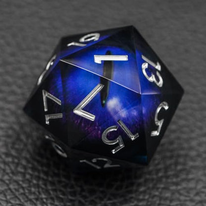 Dungeons and Dragons DND Dice D20, Moving Eyeball Liquid Core Dice Set D&D 33MM Oversized D20 Single Sharp Edge Resin dice with Gift Case, Polyhedral Dice for Role Playing Game