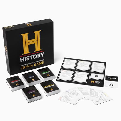 HISTORY Channel Trivia Game – 2000+ General Knowledge Questions | Official HISTORY Channel Trivia Card Game & Party Game for Adults, Families & Board Game Night – Great Gift for Dad & History Buffs
