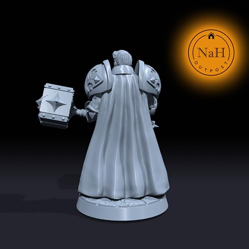 Gareth Lightbringer | Sir Warrick | Human Male Paladin or Cleric Miniature for Tabletop Games Like D&D and War Gaming| Dungeons and Dragons Mini Clear Acrylic Base - style: Clear Acrylic Base