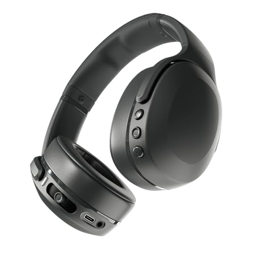 Skullcandy Crusher Evo Wireless Bluetooth Headphones with Multi-Sensory Bass, Noise Isolating Over-Ear Fit, Up to 40 Hours Battery, Microphone for iPhone Android - True Black - color: True Black