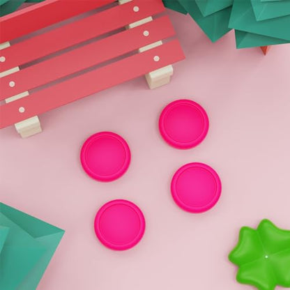 eXtremeRate PlayVital Switch Joystick Caps, Switch Lite Thumbstick Caps, Silicone Analog Cover for OLED Joycon Thumb Grips - Bright Pink - color: Bright Pink