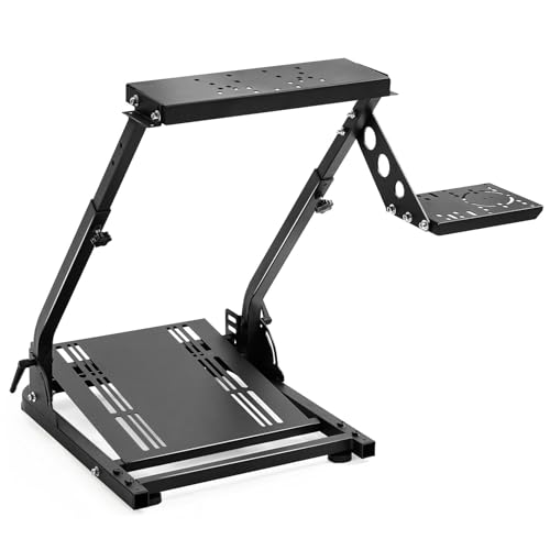 Marada G29 Racing Wheel Stand Height Adjustable Foldable Made of Carbon Steel, Can Install Both Shifter and Handbrake,Racing wheel, Support for Logitech G25 G27 G920,Thrustmaster T300RS