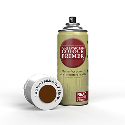 The Army Painter, Colour Primer Oak Brown, 400 ml spray acrilico | Primer marrone quercia per dipingere miniature Warhammer e Dungeons and Dragons - color: Oak Brown