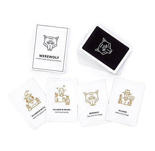 Stellar Factory Werewolf Party Game, Up to 35 Players, Ages 12+ | Social deduction & bluffing gameplay; 50 cards, 9 roles incl. Seer, Doctor & Witch; Made in USA cardstock.