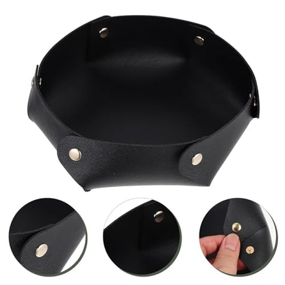 PU Foldable Dice Tray Desktop Storage Tray Large Black Dice Holder Portable Tabletop Sundries Organizer for Board Game Accessories