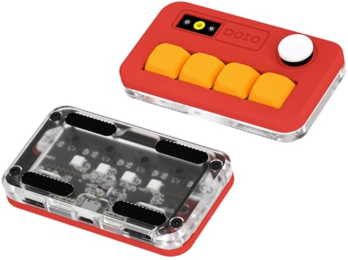 KEEBMONKEY DOIO Sayo OSU Rapid Trigger Hall Effect Keyboard with Joystick and Screen, CNC Aluminum RGB One Handed Macro Pad for Rhythm Games,USB-C Custom Programmable keypad (Red(4 Key)) - style: Red(4 Key)