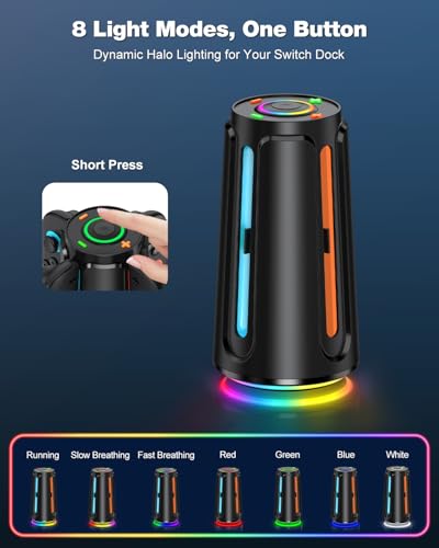 Upgraded [Switch 2/1 Both] Charging Dock for Nintendo Switch Joycons, 4-in-1 Magnectic Controller Fast Charging Station with Adjustable RGB Lights - size: M-for Switch 1/2