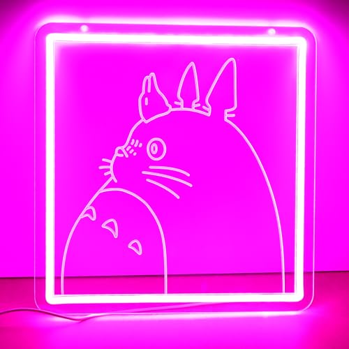 LED Neon Sign, Dimmable Anime Wall Light, 11.8 x 11.4 inch, Bedroom Game Room Decor - color: S-LM