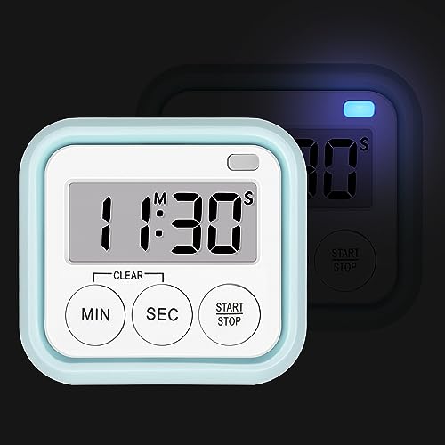 Timer, Kitchen Timers for Cooking Classroom Timer for Kids Teachers Digital Magnetic Timers 2 Pack, Blue - color: Blue