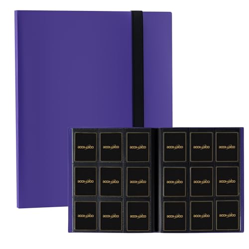 Card Binder 9 Pocket Storage 360 Card Binder,Trading Card Binder（Purple) | Senior and Sturdy Side-Loading Album,Intended For YuGiOh,MTG, TCG,Game Cards & Baseball Card Binde - color: Purple