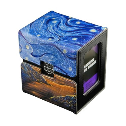 TCG/MTG Commander 100+ Card Art Deck Box With Storage (Starry Starry Black Lotus) - style: Single Commander