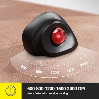 MicroPack Trackball Wireless Mouse, Upgrade Right Hand Ergonomic Mouse with Wireless Vertical Rollerball Computer Mouse, 3 Adjustable DPI, Easy Thumb Control for PC, Laptop, Mac, Windows - Black - color: Black With Trackball