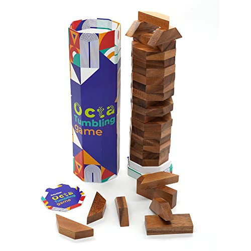BSIRI Octa Tumbling Tower Game - Wooden Stacking Game, Outdoor Games for Adults and Family, Ideal for Game Night, Home Decor for Living Room, Classroom, Office - style: Octa Tumbling Game