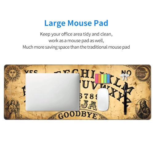 Extended Gaming Mouse Pad, Retro Ouija Board Large Desk Mat 31.5 x 11.8 Inch, Non-Slip Rubber Base Keyboard Pad for Office & Home - color: 15