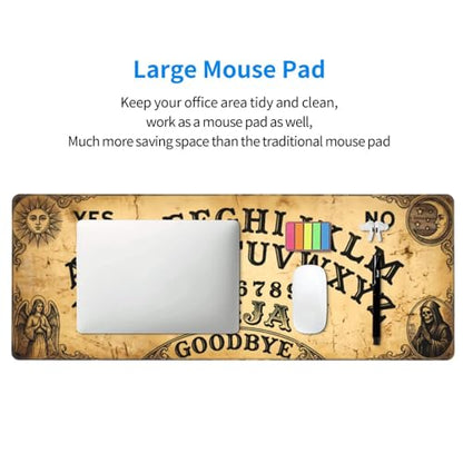 Extended Gaming Mouse Pad, Retro Ouija Board Large Desk Mat 31.5 x 11.8 Inch, Non-Slip Rubber Base Keyboard Pad for Office & Home - color: 15