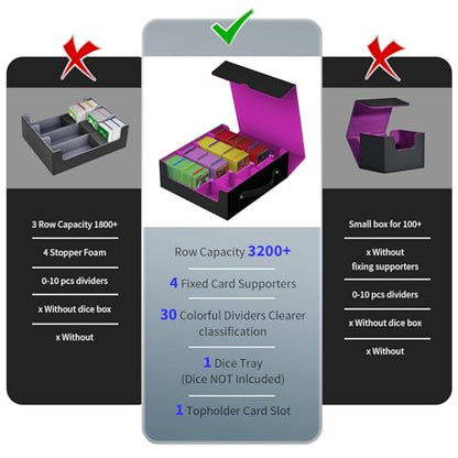 MTG Deck Boxs, Trading Card Storage Box, Card Storages Boxes, bulk card storage, Commander Decks Boxes, Sports Cards Storages, Mtg Commander Deckes Boxes,Deck Boxss Mtg (Black and Purple)