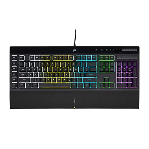 Corsair K55 RGB PRO Membrane Wired Gaming Keyboard – IP42 Dust and Spill-Resistant – 6 Macro Keys with Elgato Integration – iCUE Compatible – QWERTY NA – PC, Mac, Xbox – Black